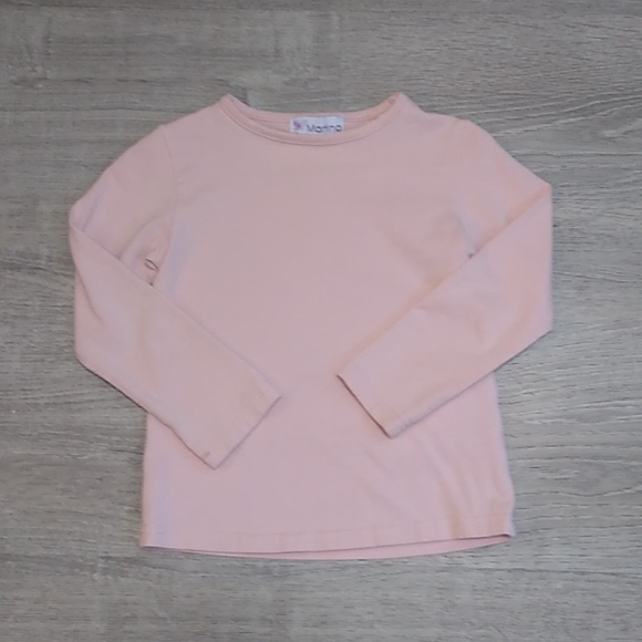 Martino solid pink color layering tee shirt toddler girl size 4 top long sleeve - Picture 7 of 7